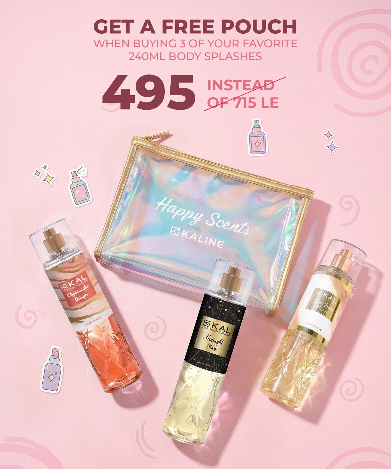 Cheese Cake Dream, Midnight Stars & Sweet Vanilla Breeze Free Pouch bundle