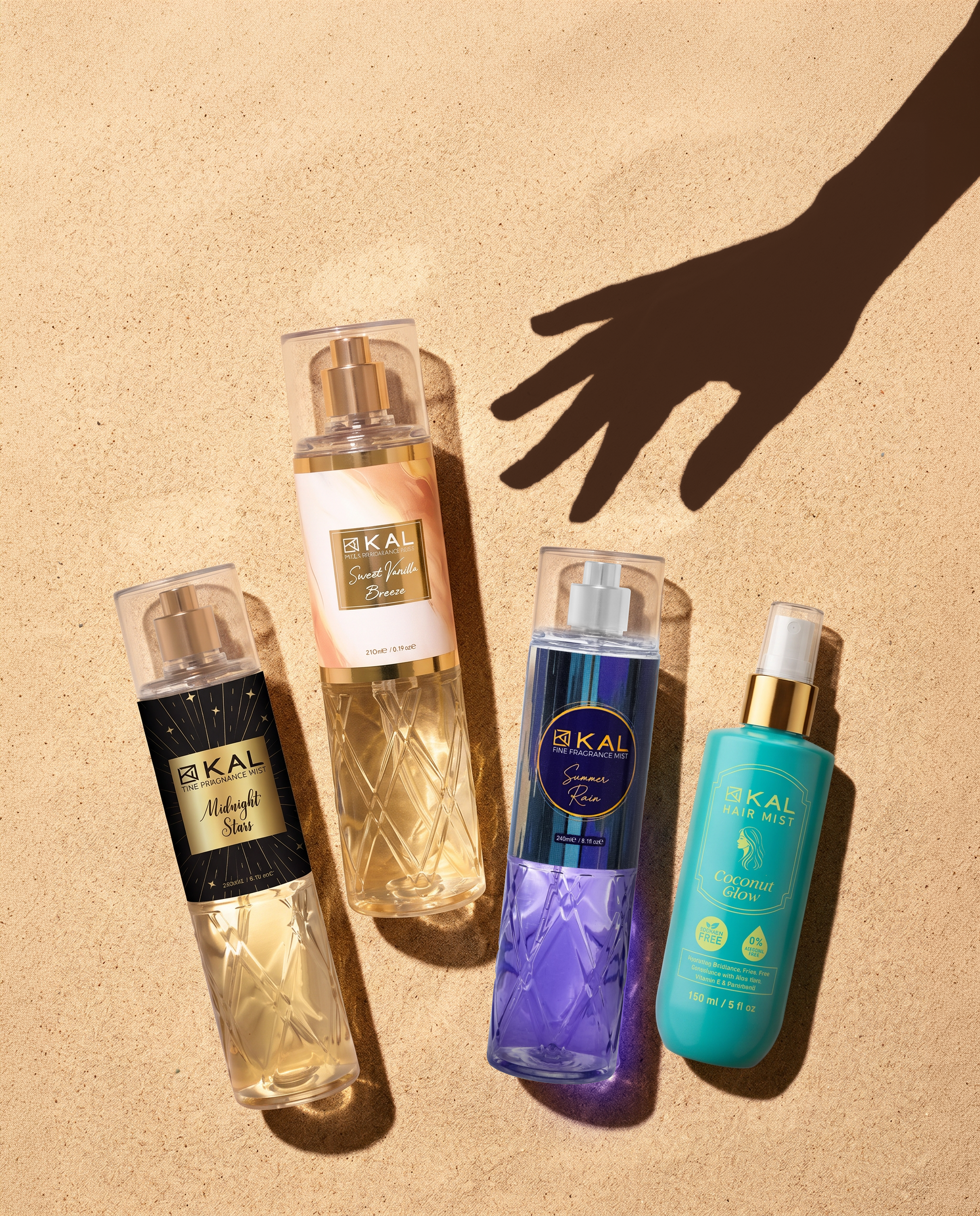 Buy Sweet vanilla Breeze & Midnight Stars &Summer Rain and Get 1 Free New Coconut Glow Hair Mist
