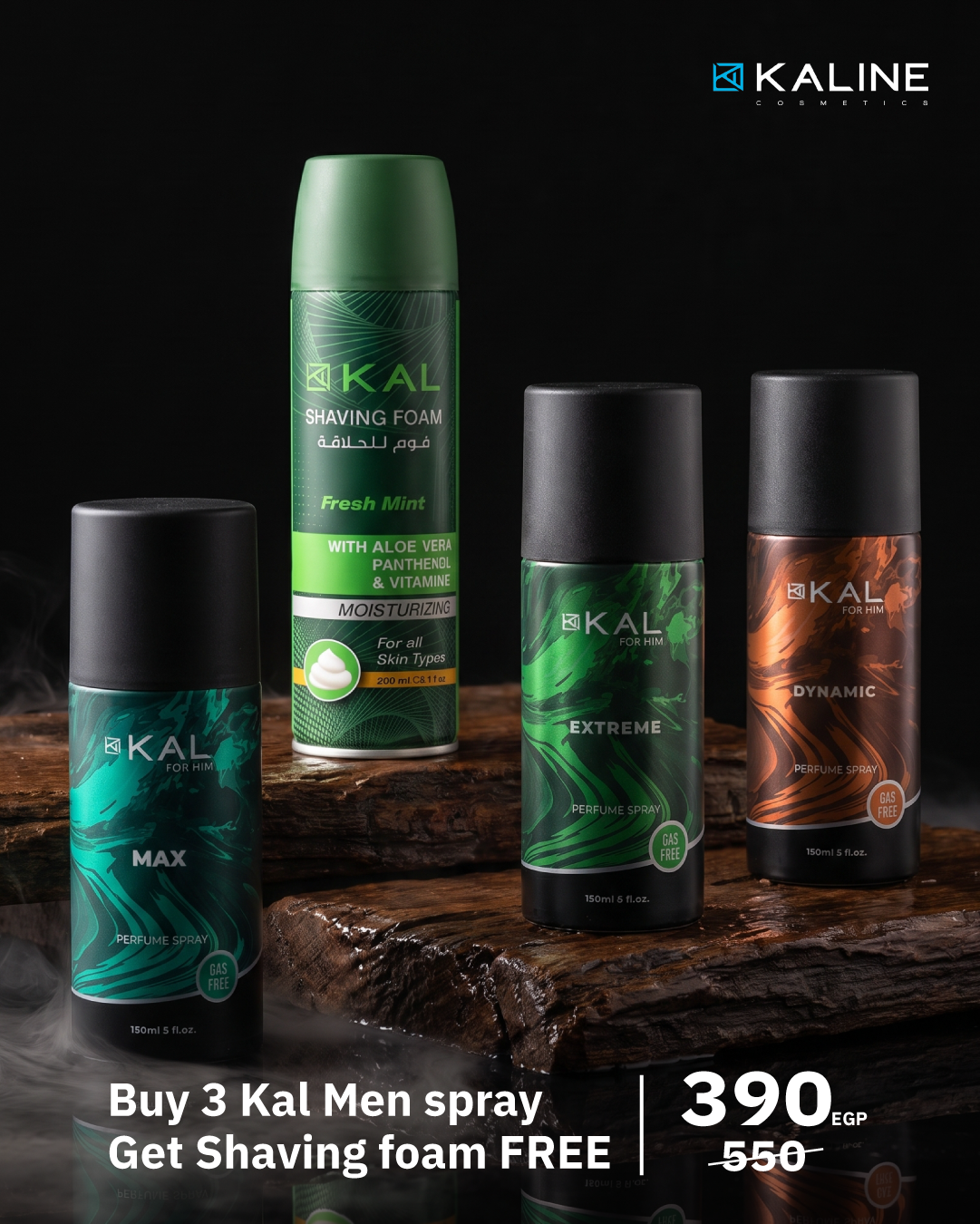 Buy KAL Dynamic, Extreme, Max & Get 1 Free KAL Shaving Foam Fresh Mint